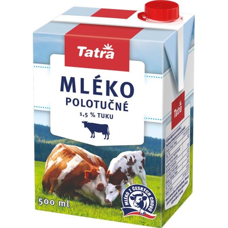 Tatra mléko polotučné 0,5l - 1,5%