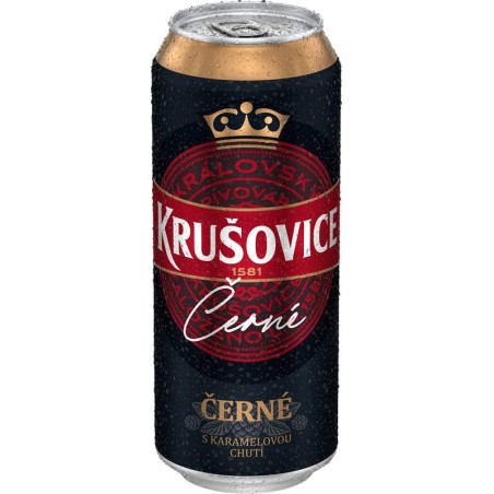 Krušovice černé 0,5l - plech
