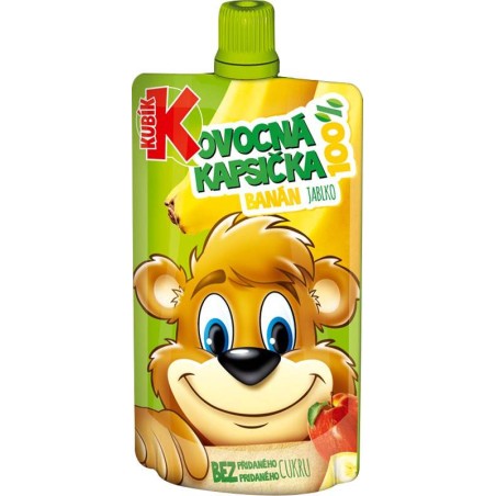 Kubík 100% ovocná kapsička banán-jablko-mrkev 100g