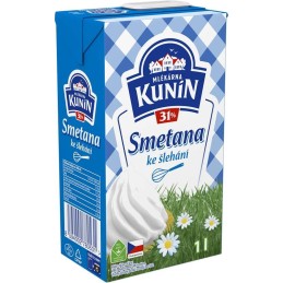 Smetana na šlehání 31% Kunín 1l