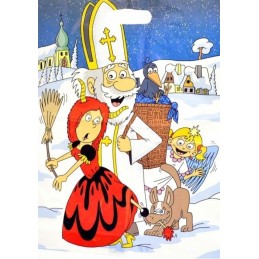 Taška mikuláš 46 x 35 Mikuláš, čertice a pes