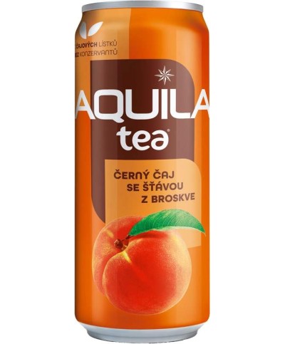 Aquila černý čaj se šťávou z broskve 0,33l - plech