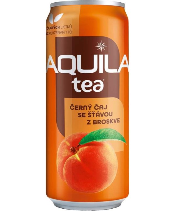 Aquila černý čaj se šťávou z broskve 0,33l - plech