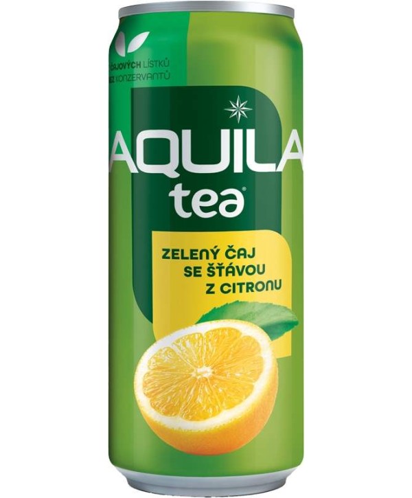 Aquila zelený čaj se šťávou z citronu 0,33l - plech