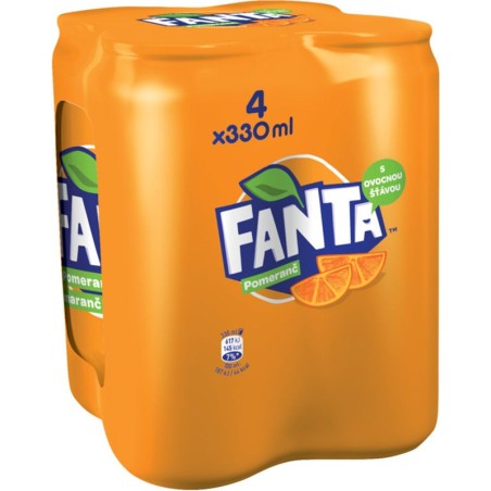Fanta pomeranč 4 x 0,33l multipack - plech